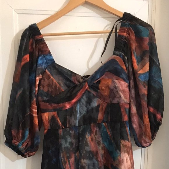 Anthropologie Hutch Puff Sleeve Midi Dress - Petite size O - Picture 6 of 7